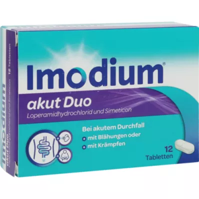 IMODIUM akut Duo 2 mg/125 mg tabletter, 12 st
