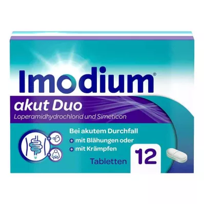 Imodium akut duo - för akut diarré med flatulens, 12 st