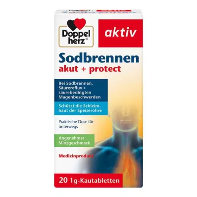 Doppelherz halsbränna akut + skydda tuggtabletter, 20 st Doppelherz halsbränna akut + skydda tuggtabletter, 20 st