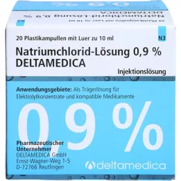 NATRIUMCHLORID-Lösning 0,9% Deltamedica Luer Pl., 20X10 ml
