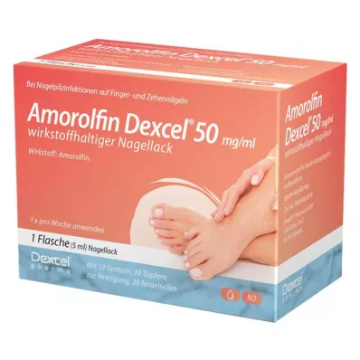 AMOROLFIN Dexcel 50 mg/ml nagellack innehållande aktiv substans, 5 ml