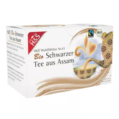 H&amp;S Ekologiskt svart te från Assam filterpåse, 20X1,80 g