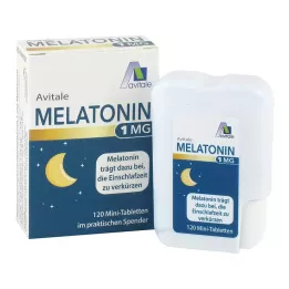 MELATONIN 1 mg minitabletter i dosett, 120 st