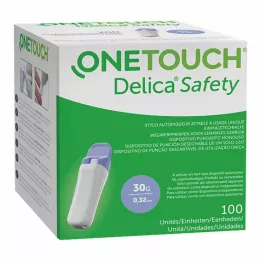 ONE TOUCH Delica Safety Lancett för engångsbruk 30 G, 100 st