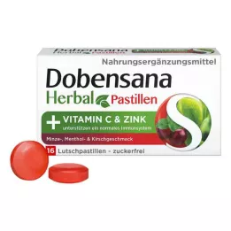 DOBENSANA Herbal Cherry Paste Vit.C &amp; Zink Pastil, 16 st