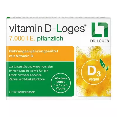 Vitamin D-Loges 7 000 IE växtbaserad veckodepå, 60 stycken Vitamin D-Loges 7 000 IE växtbaserad veckodepå, 60 stycken