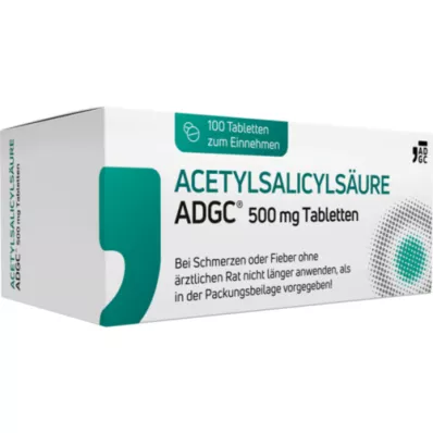 ACETYLSALICYLSÄURE ADGC 500 mg tabletter, 100 st