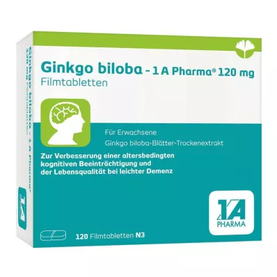 Ginkgo biloba - 1 A Pharma® 120 mg filmdragerade tabletter, 120 st Ginkgo biloba - 1 A Pharma® 120 mg filmdragerade tabletter, 120 st