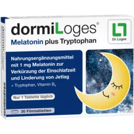 DORMILOGES Melatonin plus tryptofan filmdragerade tabletter, 30 st