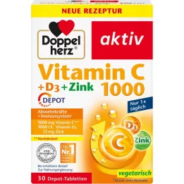 DOPPELHERZ Vitamin C 1000+D3+Zink Depåtabletter, 30 st