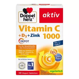 DOPPELHERZ Vitamin C 1000+D3+Zink Depåtabletter, 30 st