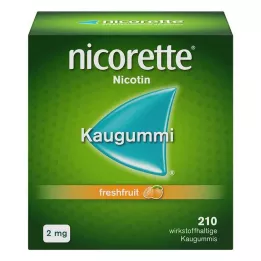 NICORETTE 2 mg tuggummi med färsk frukt, 210 st