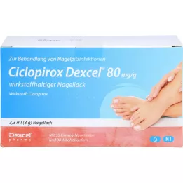 CICLOPIROX Dexcel 80 mg/g aktiv beståndsdel nagellack, 3,3 ml