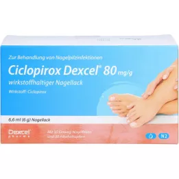 CICLOPIROX Dexcel 80 mg/g aktiv beståndsdel nagellack, 6,6 ml