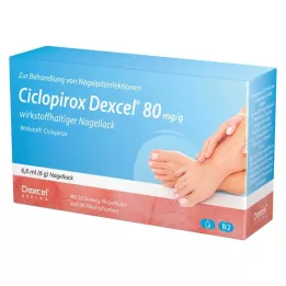 CICLOPIROX Dexcel 80 mg/g aktiv beståndsdel nagellack, 6,6 ml