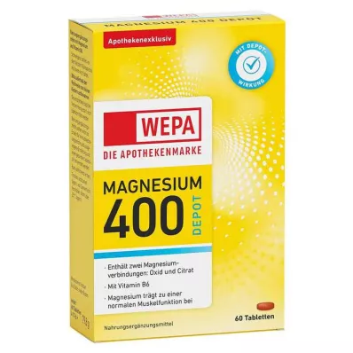 WEPA Magnesium 400 DEPOT+B6 tabletter, 60 st