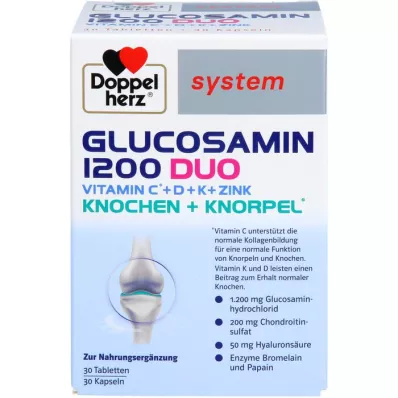 DOPPELHERZ Glucosamine 1200 Duo system Kombinationsförpackning, 60 st