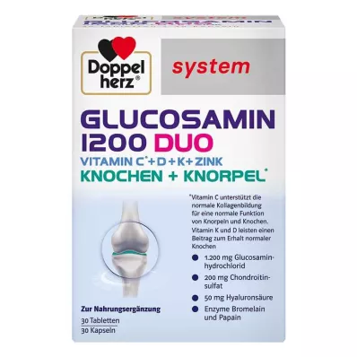 Doppelherz Glucosamine 1200 Duo systemkombinationsförpackning, 60 st Doppelherz Glucosamine 1200 Duo systemkombinationsförpackning, 60 st
