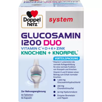 DOPPELHERZ Glucosamine 1200 Duo system Kombiförpackning, 120 st