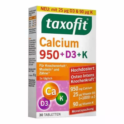 Taxofit Calcium 950 + D3 + K tabletter, 30 st Taxofit Calcium 950 + D3 + K tabletter, 30 st