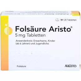 FOLSÄURE ARISTO 5 mg tabletter, 20 st