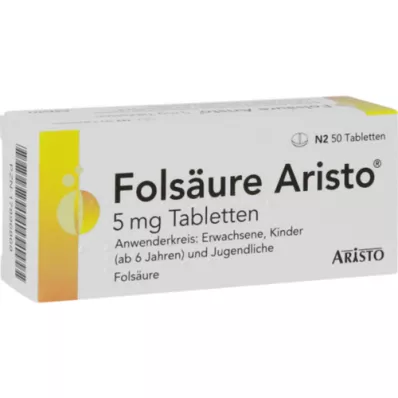 FOLSÄURE ARISTO 5 mg tabletter, 50 st