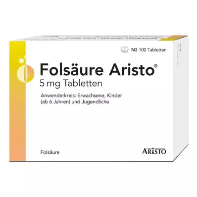 Folsyra Aristo 5 mg tabletter, 100 st Folsyra Aristo 5 mg tabletter, 100 st