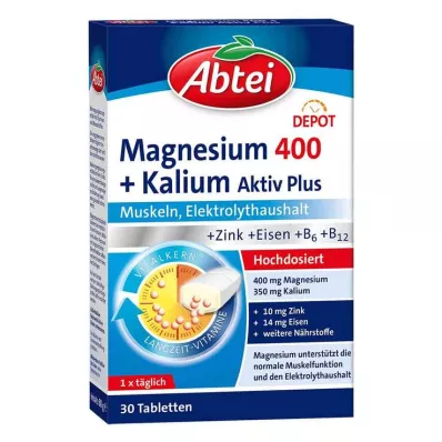 Abbey Magnesium 400 + Kaliumtabletter, 30 st Abbey Magnesium 400 + Kaliumtabletter, 30 st