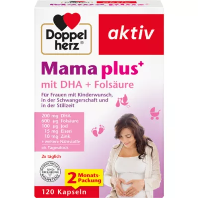 DOPPELHERZ Mum plus med DHA+folsyrakapslar, 120 st