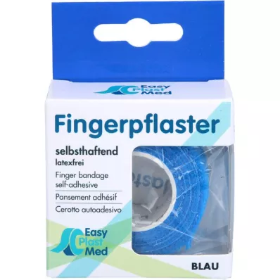 UM EASYPLAST Fingerplåster, självhållande, 2,5 cm x 5 m, blått, 1 st