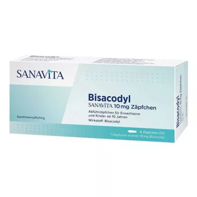 Bisacodyl Sanavita 10 mg suppositorier, 6 st Bisacodyl Sanavita 10 mg suppositorier, 6 st