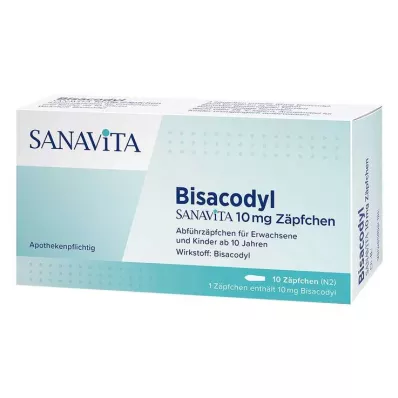 Bisacodyl Sanavita 10 mg stolpiller, 10 st Bisacodyl Sanavita 10 mg stolpiller, 10 st