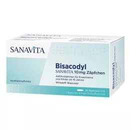 BISACODYL SANAVITA 10 mg suppositorium, 30 st
