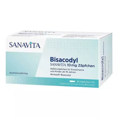 Bisacodyl Sanavita 10 mg stolpiller, 30 st Bisacodyl Sanavita 10 mg stolpiller, 30 st