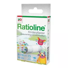 RATIOLINE Barnplåster, skärbart 6 cmx1 m, 10 st