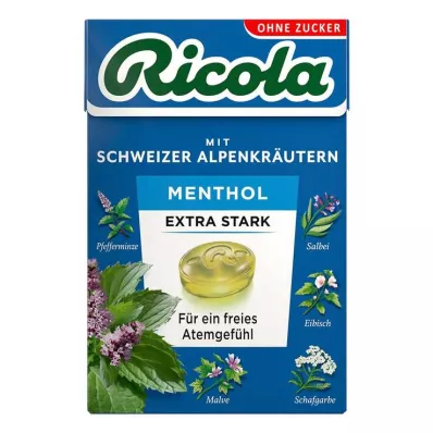 Ricola utan sockerlåda mentol extra starka godis, 50 g Ricola utan sockerlåda mentol extra starka godis, 50 g