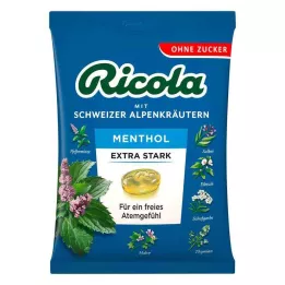 RICOLA o.Z.Beutel Menthol extra starka karameller, 75 g