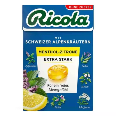 Ricola utan sockerlåda mentol citron extra starka godis (50 g)