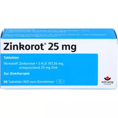 ZINKOROT 25 mg tabletter, 50 st