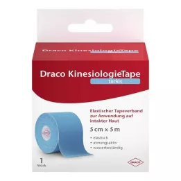 DRACO KINESIOLOGIETAPE 5 cmx5 m turkos, 1 st