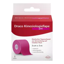 DRACO KINESIOLOGIETAPE 5 cmx5 m rosa, 1 st