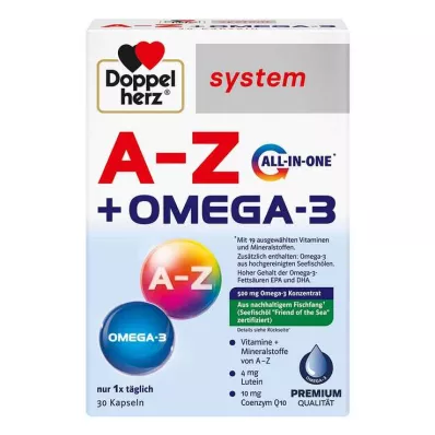 Doppelherz A-Z + Omega-3 allt-i-ett systemkapslar, 30 stycken Doppelherz A-Z + Omega-3 allt-i-ett systemkapslar, 30 stycken