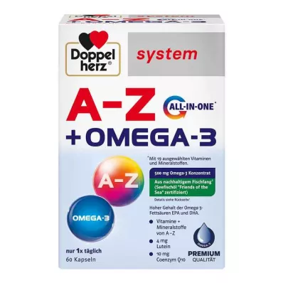 Doppelherz A-Z + Omega-3 allt-i-ett systemkapslar, 60 stycken Doppelherz A-Z + Omega-3 allt-i-ett systemkapslar, 60 stycken