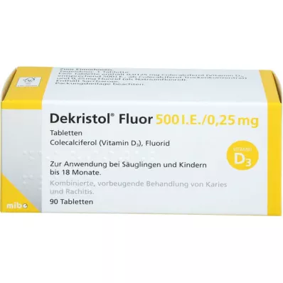 DEKRISTOL Fluor 500 I.U./0,25 mg tabletter, 90 st