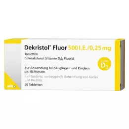 DEKRISTOL Fluor 500 I.U./0,25 mg tabletter, 90 st