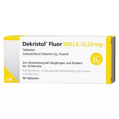 DEKRISTOL Fluor 500 I.U./0,25 mg tabletter, 90 st DEKRISTOL Fluor 500 I.U./0,25 mg tabletter, 90 st
