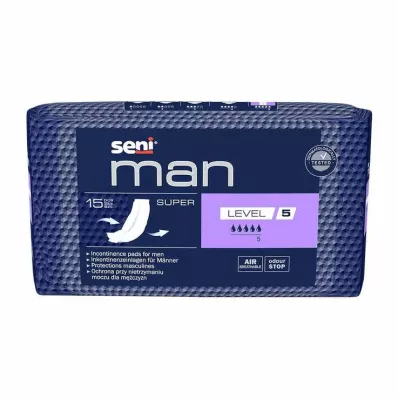 Seni® Man inkontinensskydd super level 5, 15 st Seni® Man inkontinensskydd super level 5, 15 st