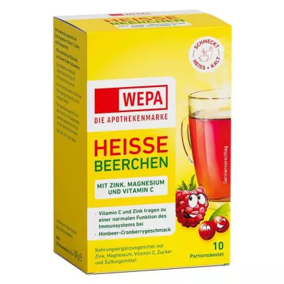 Wepa varma bär + C-vitamin + zink + magnesiumpulver, 10X10 g Wepa varma bär + C-vitamin + zink + magnesiumpulver, 10X10 g