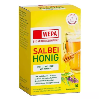 Wepa salvia + honung + vitamin C + zinkpulver, 10X10 g Wepa salvia + honung + vitamin C + zinkpulver, 10X10 g