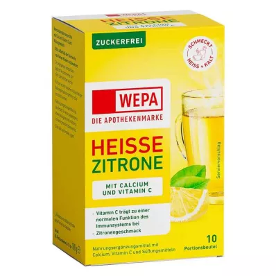 Wepa varm citron + vitamin C + kalcium sockerfritt pulver, 10X10 g